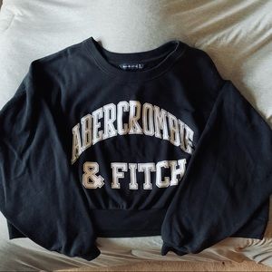 Abercrombie and Fitch Cropped logo crewneck